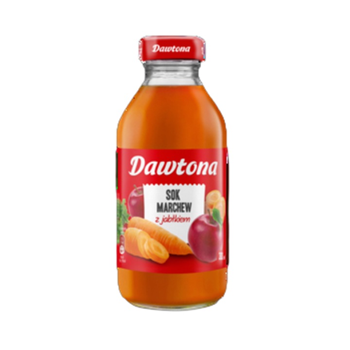 Suc de morcov cu mere 300ml, Dawtona, 54% mere, 45% morcov