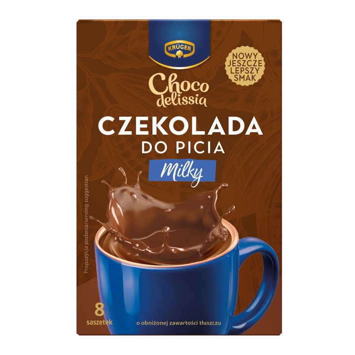 Ciocolata de baut 200g, cu continut redus de grasimi, cu lapte