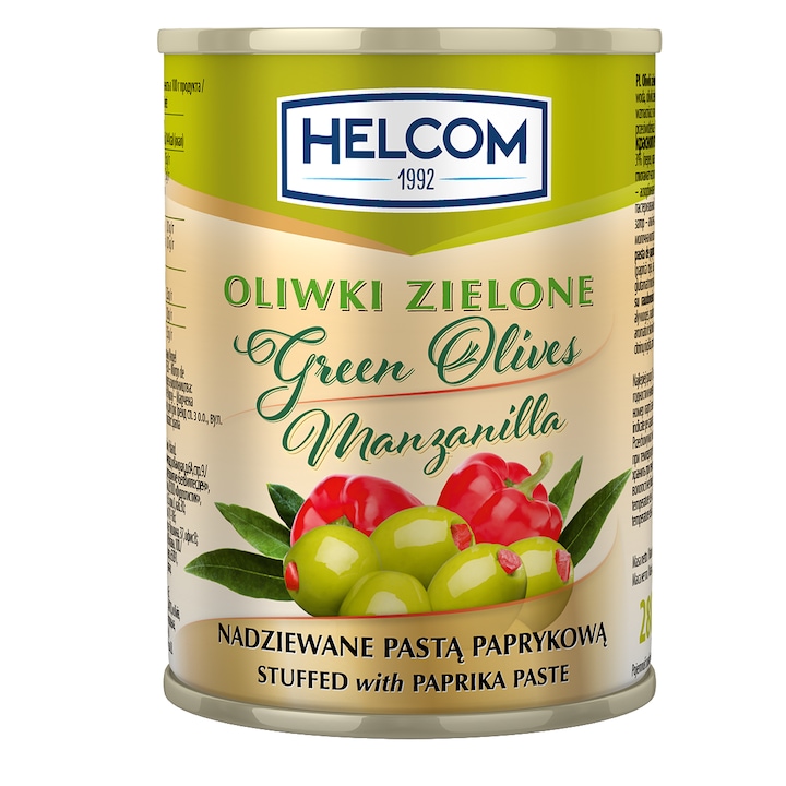 Masline verzi umplute cu ardei, Helcom, 300ml