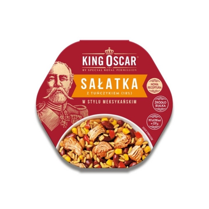 Salata cu ton stil mexican, King Oscar, 220 g, bogata in proteine, fara gluten