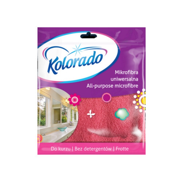 Универсална кърпа KOLORADO, полиестер, червена, 35x35см, комплект 1 бр.