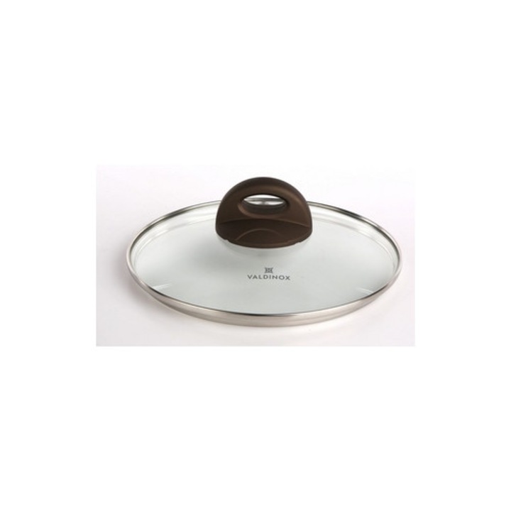Capac din sticla Valdinox, 20x5x20cm, maro, cu functie de odorizare a aburului