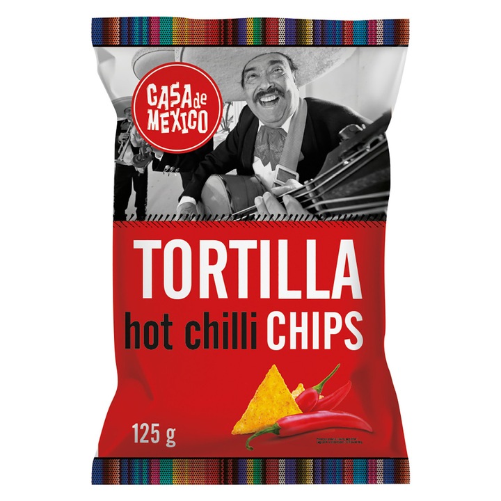 Chipsuri tortilla Casa De Mexico, chili, 125 g