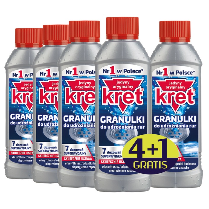 Granule pentru desfundat tevi Kret 280g 4+1