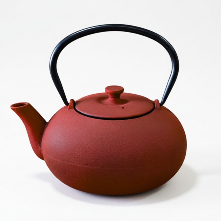 Ceainic din fonta AROMELIO NOMI, 800 ml, infuzor, rosu, 18x12,5x16cm