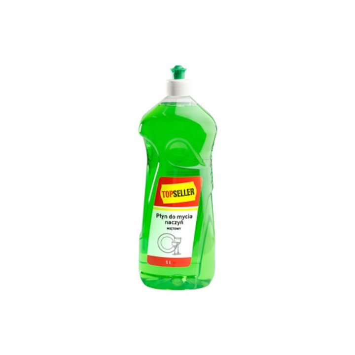 Detergent vase TOPSELLER, menta, 1000 ml, biodegradabil