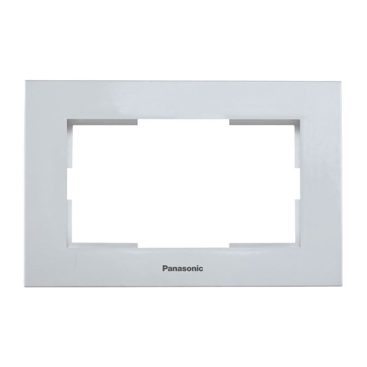 Rama priză Schuko dublă Panasonic, silver