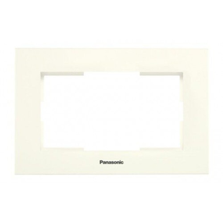 Rama priza Schuko dublă Panasonic, bej