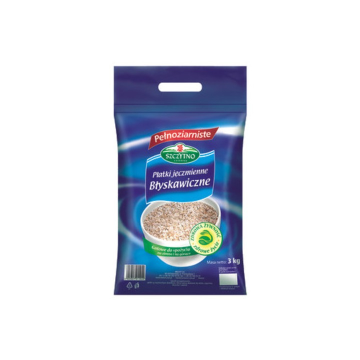 Fulgi de orz integral Melvit 3 kg, gust natural, ambalaj de 3 kg
