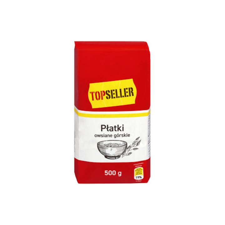 Fulgi de ovaz, TOPSELLER, 500g, natural, fara alergeni