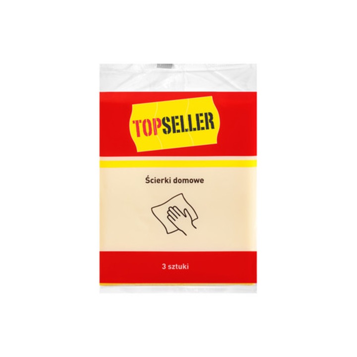 Bureti de curatare TOPSELLER set 3 bucati, poliester, vascoza, 32x38cm, galben