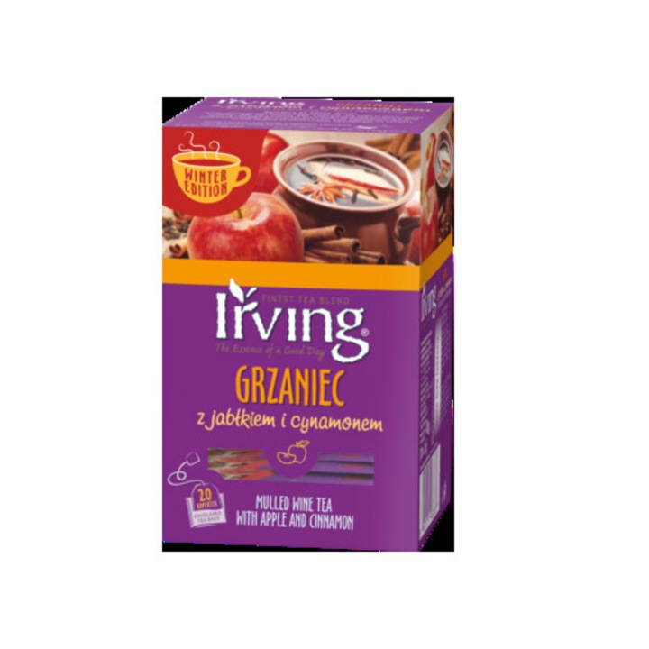 Ceai aromatizat Irving, cu mere si scortisoara, set 20 plicuri, 40g