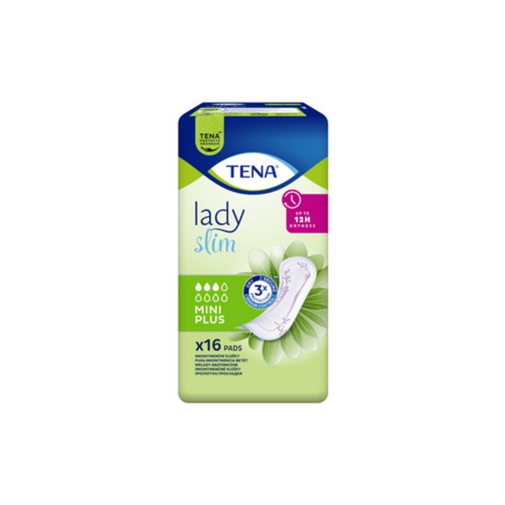 Tampoane TENA Lady Slim Mini Plus, 16 bucati, 5 mm grosime, medicale, Unia Europeana