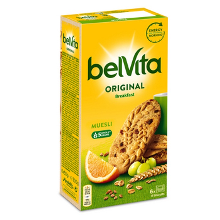 Cereale Belvita Muesli 300g, cu musli, bogate in calciu, magneziu, 300g