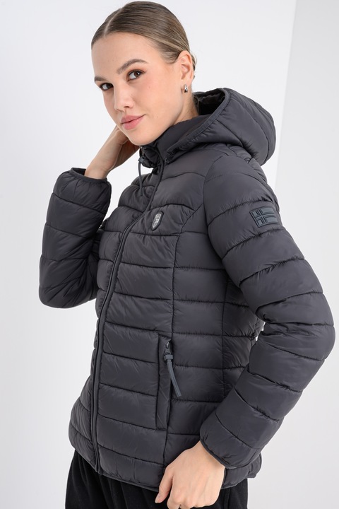 Geographical Norway, Капитонирано зимно яке Atikotal с джобове, Антрацитно сиво