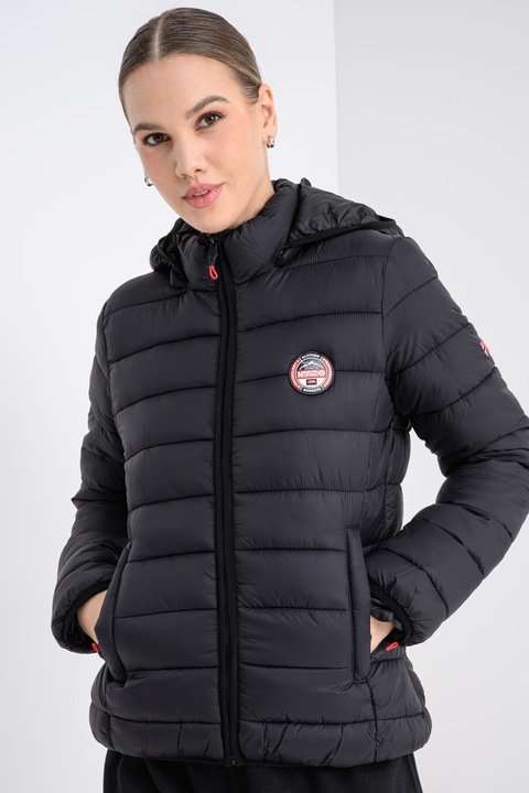 Geographical Norway, Geaca matlasata cu vatelina si buzunare laterale Atika, Negru, 2XL