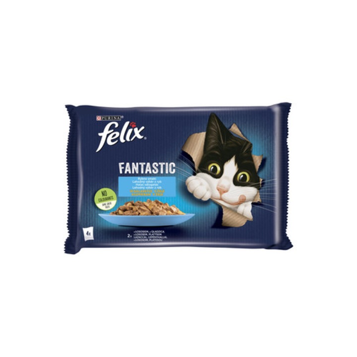 Nedves macskaeledel, Felix, Lazac, Gránátalma, 4x85g, 340g