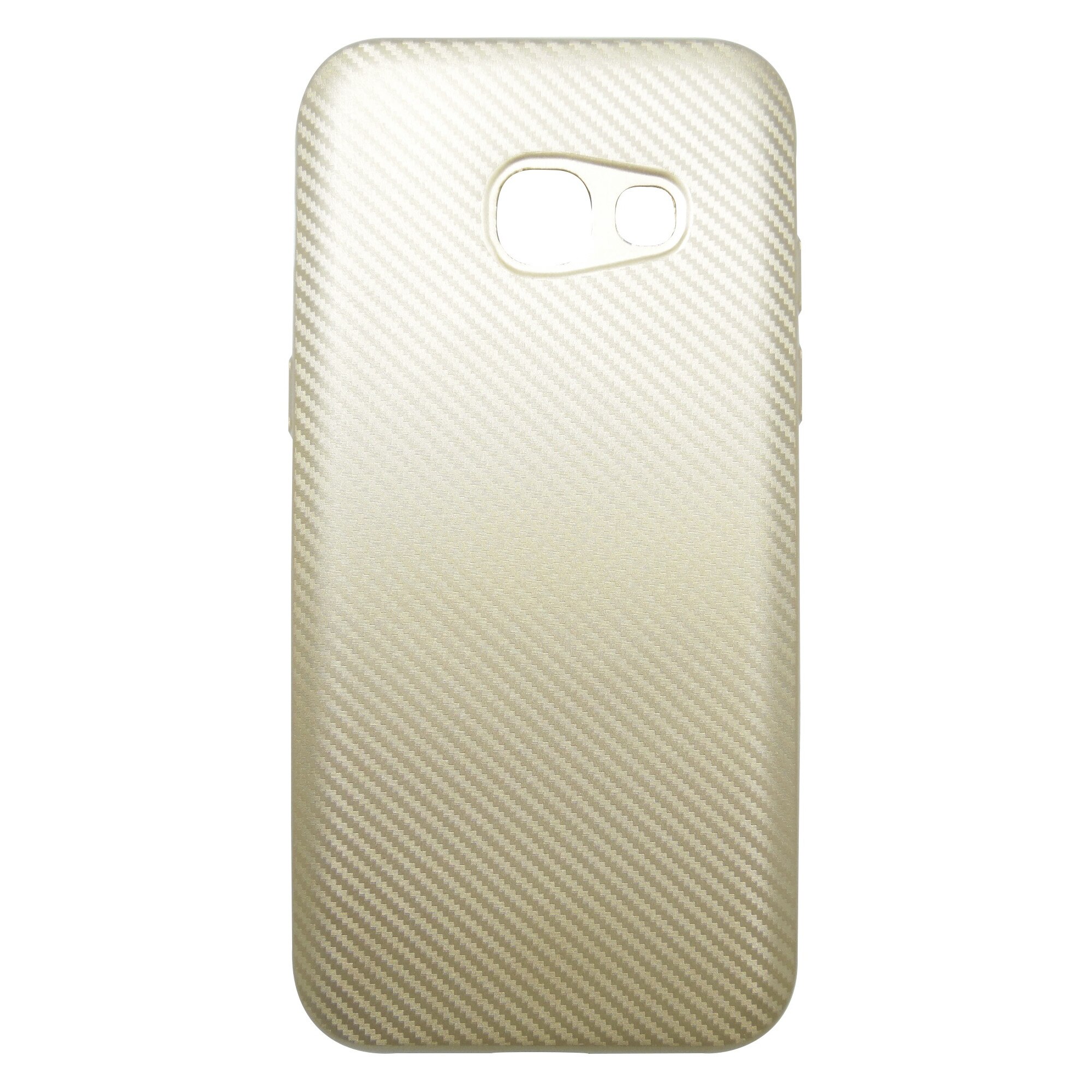 Husa silicon i-Zore aspect carbon aurie pentru Samsung Galaxy A3 (SM-A320F) 2017