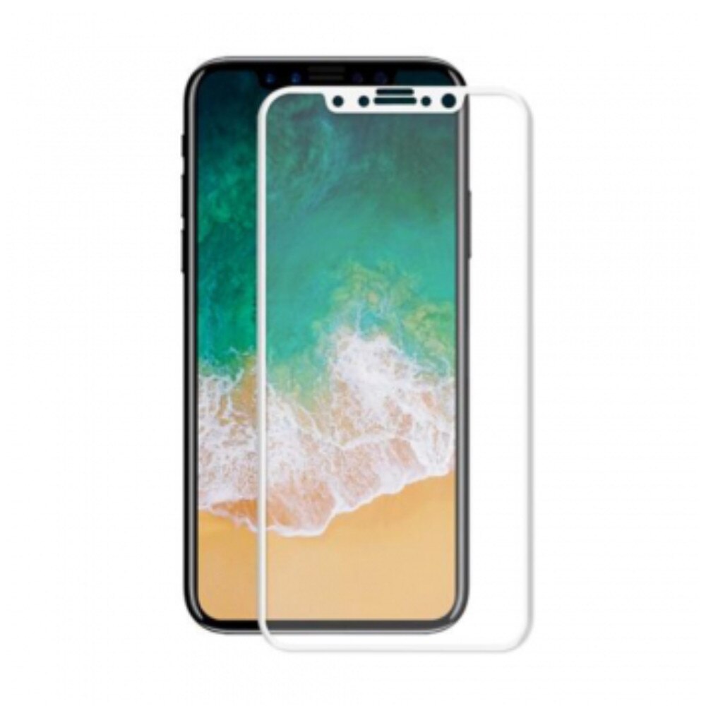 Folie din sticla 3D full size EuroCELL pentru iPhone X , alb