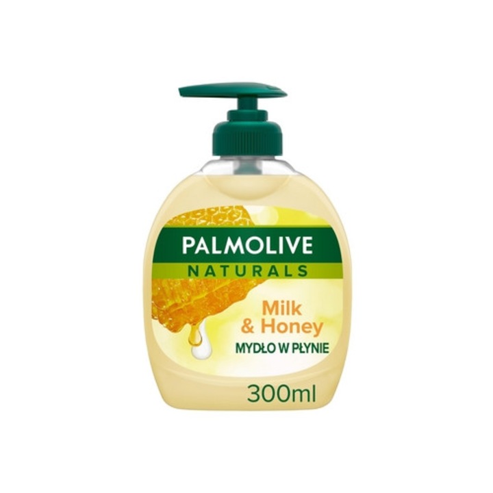 Palmolive Naturals Течен сапун за ръце с мляко и мед, 300 мл, хидратиращ, с дозатор