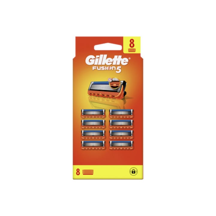 Ghillete Fusion set 8 lame de schimb pentru aparatul de ras, 5 lame, cu banda hidratanta, Germania