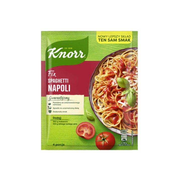 Sos Knorr Fix Spaghetti Napoli, 45g, cu rosii uscate, ierburi aromatice