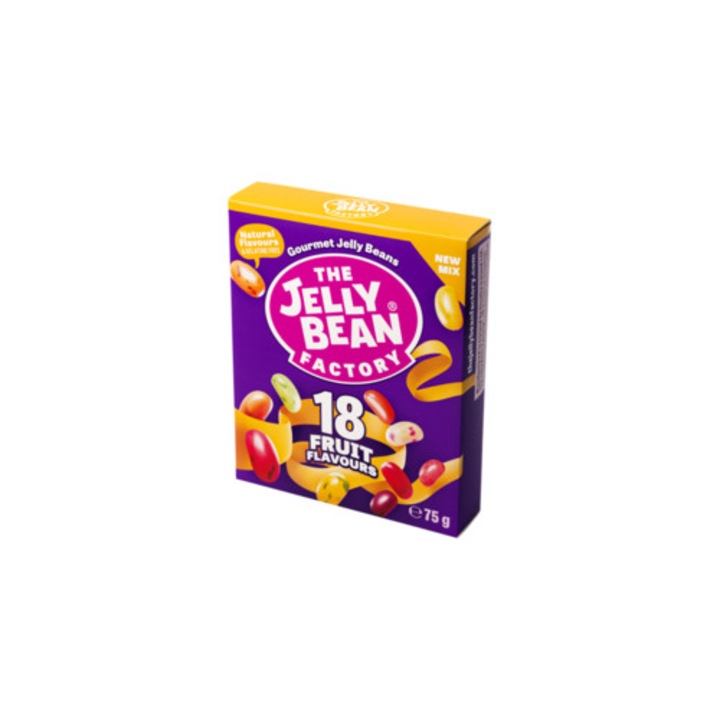 Bomboane de mestecat The Jelly Bean Factory, set 36 arome fructate, 75 g