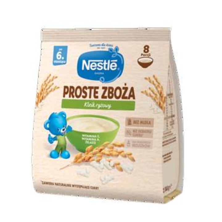 Cereale Nestle Kleik Ryzowy 144g, fara gluten, fara adaos de zahar, natural
