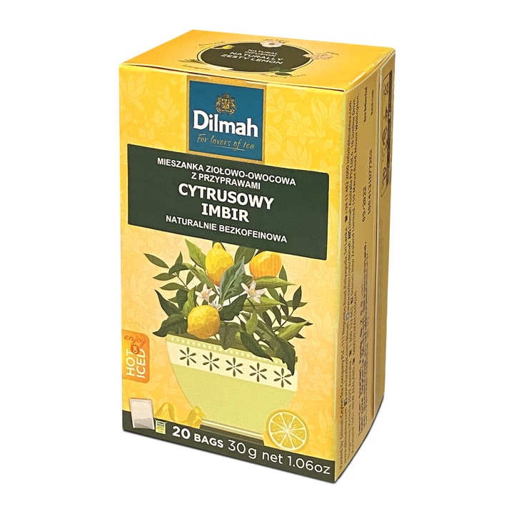 Чай Dilmah, Естествен Лимонов Зет, 20 пакетчета, 30 гр, без кофеин