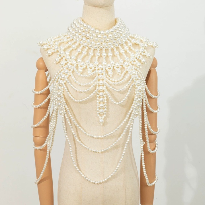 Колиета, ръчно мънистени, многопластови перлени колиета, секси вериги за тяло