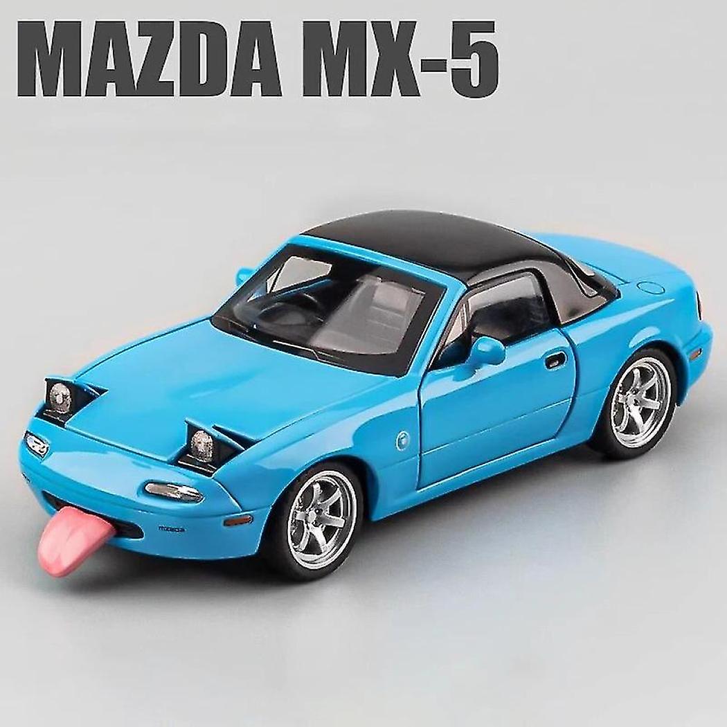 Masinuta Muwanzhi 1:32 Mazda Mx5, metal, albastru, cu sunet si