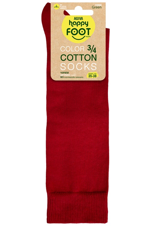 Șosete de damă Agiva Happy Foottopia, 3/4, Rosu