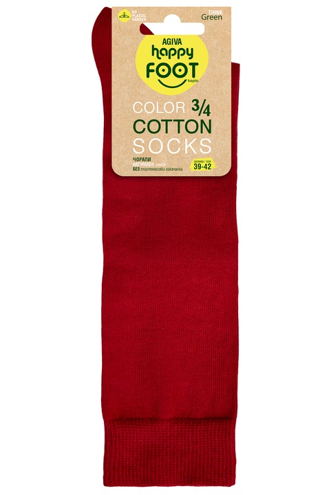 Șosete de damă Agiva Happy Foottopia, 3/4, Rosu