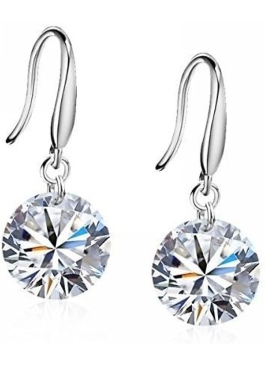 Cercei din argint 925 cu cristale Swarovski, design modern, set elegant