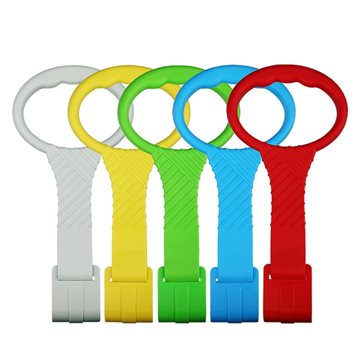 Set 5 inele pentru ridicat bebelusi, Rqiurpn, Inele sustinere, Rezistenta de lunga durata, Confortabil de tinut, Pentru Patut sau Tarc Bebelusi, Ajuta la Invatarea Mersului, Plastic, Multicolor