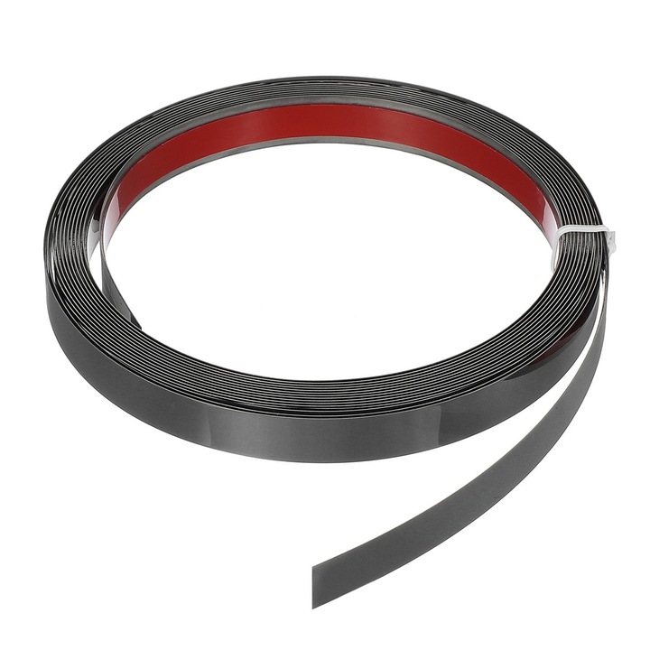 Banda Decorativa Autoadeziva Cu Efect de Oglinda Luxer, Lungime 500 cm, Latime 1.5 cm, Black