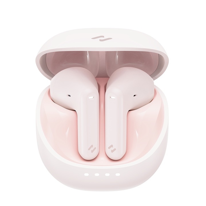 Vezeték nélküli Bluetooth 5.4 fülhallgató, TWS, ENC, Type-C, 300mAh - Havit (TW931) - Rózsaszín