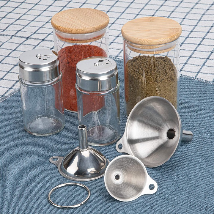 Set 3 palnii din inox, 9x7.5x6.5cm/7x5.5x5cm/6x4.5x3.7cm, argintii