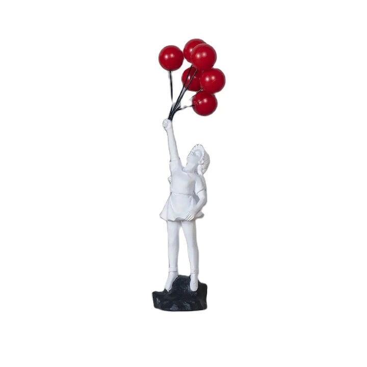 Decoratiuni casa Decoratiuni Interioare Accesorii decorative Statueta din rasina Nordica Moderna Fata cu Balon, Decor pentru Casa, Sculptura de Arta Fata cu Balon Zburator, Figurine de Artizanat, Ornamente pentru Decorul Camerei de Zi