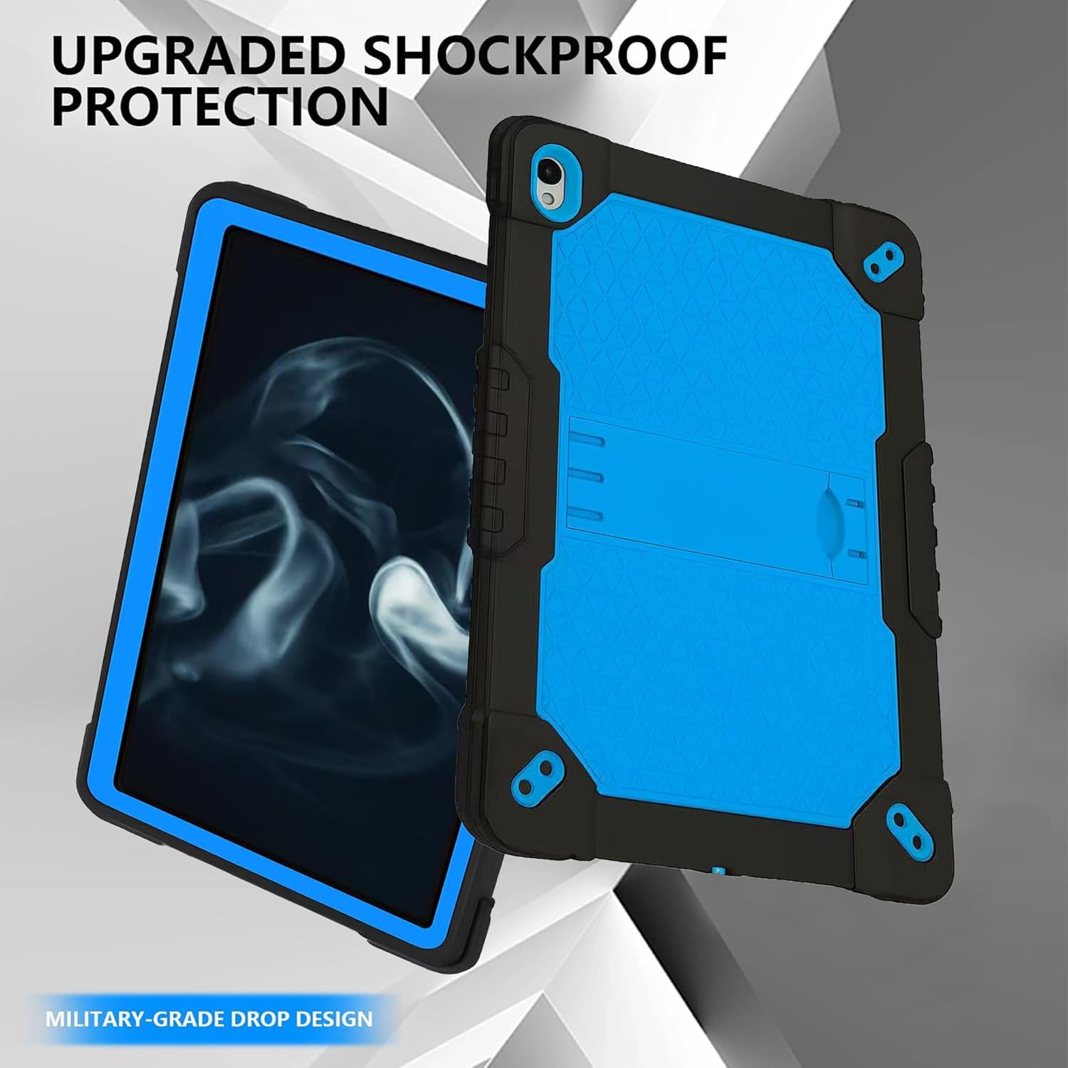 Husa Sigloo, pentru tableta Samsung Tab A 2019, 10.1'', T510/T515, Suport Kickstand, Protectie Completa, Design Antishoc, Albastru