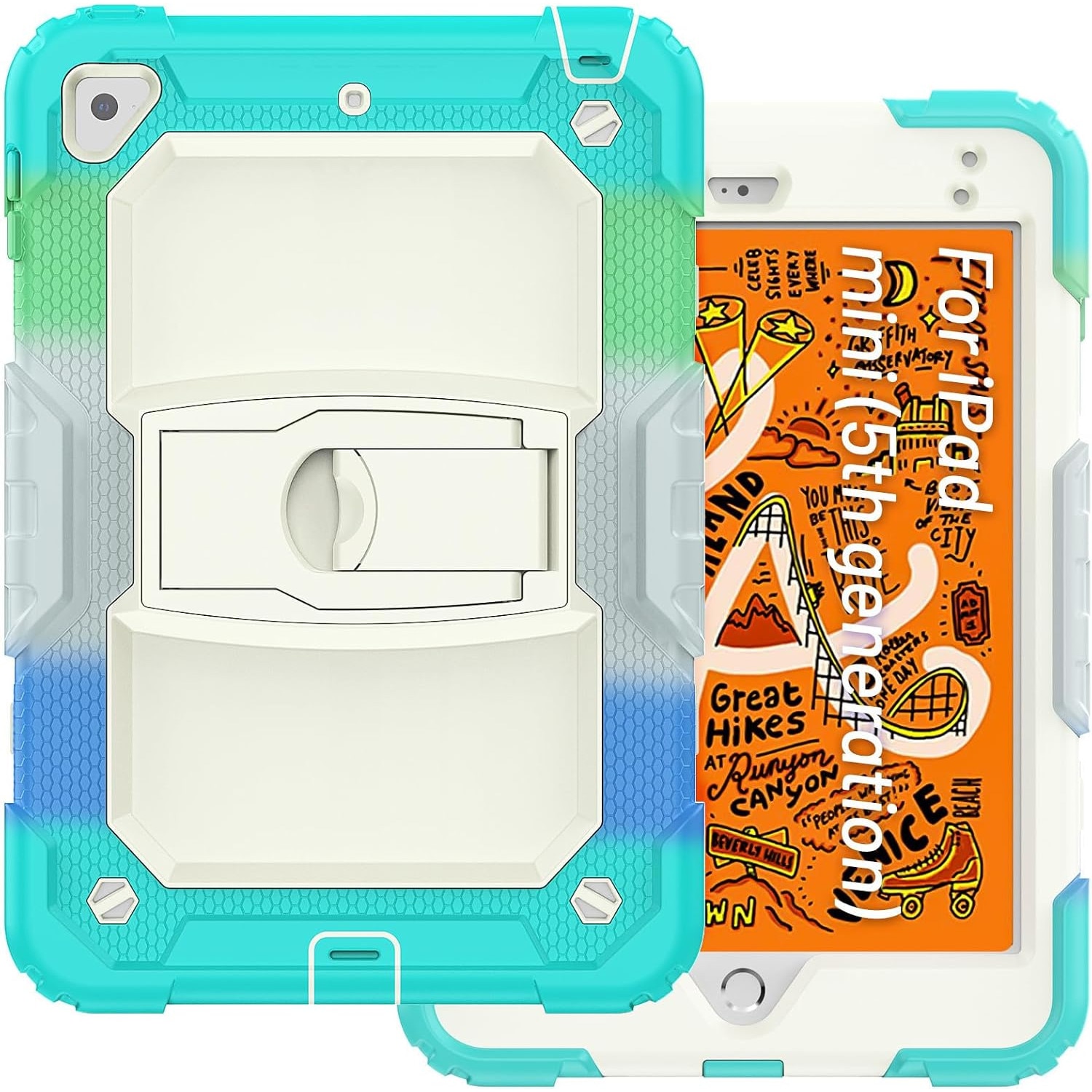 Husa Sigloo pentru iPad Mini 4/5 (2015/2019), 7.9" –Protectie Antisoc, Suport Reglabil, Curea de Umar, Albastru