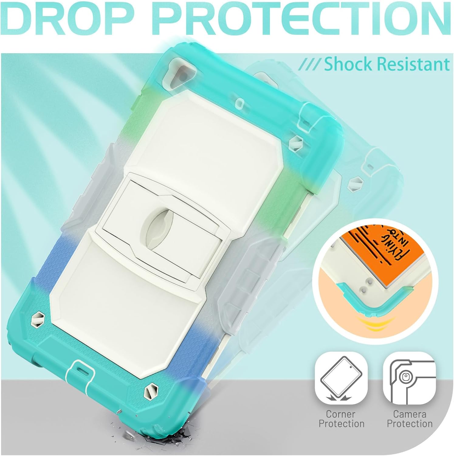 Husa Sigloo pentru iPad Mini 4/5 (2015/2019), 7.9" –Protectie Antisoc, Suport Reglabil, Curea de Umar, Albastru