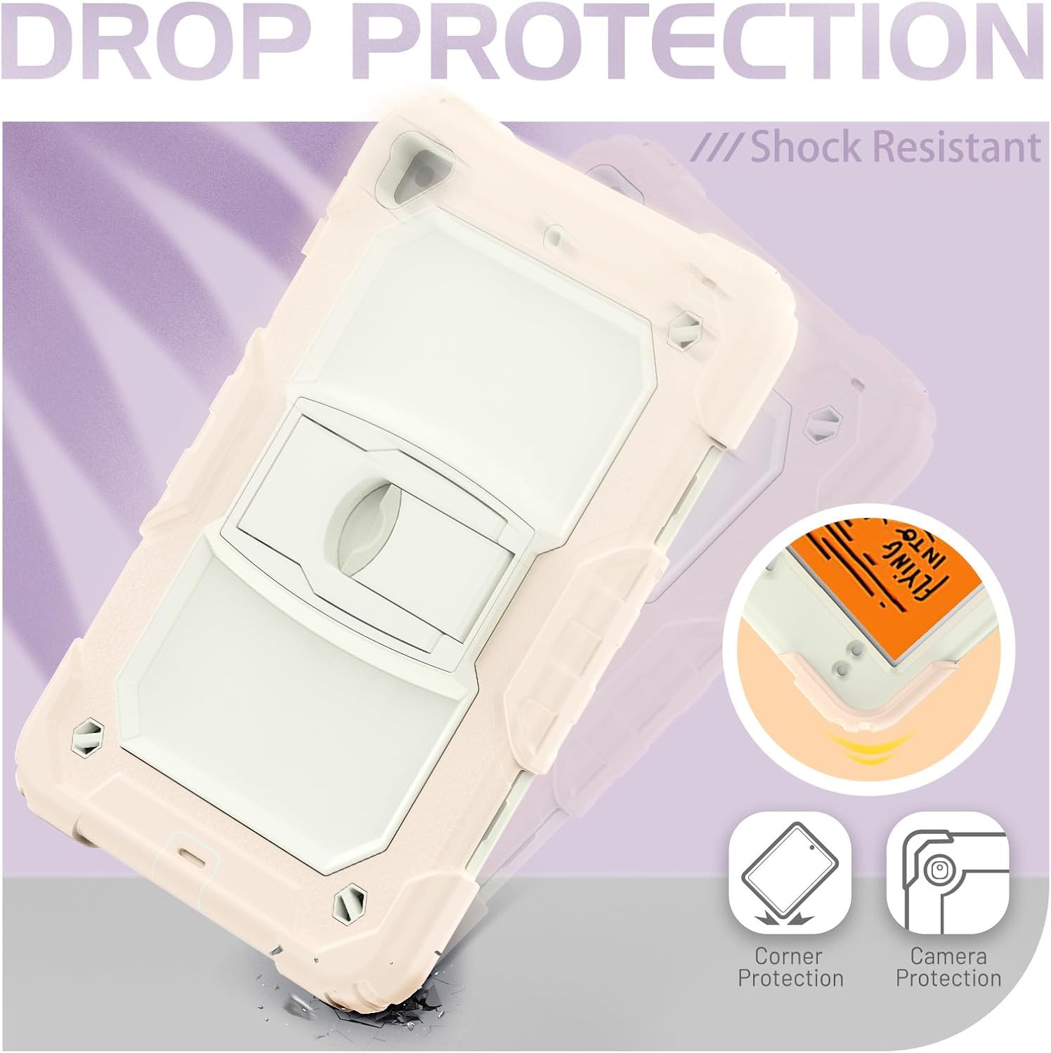 Husa Sigloo pentru iPad Mini 4/5 (2015/2019), 7.9" –Protectie Antisoc, Suport Reglabil, Curea de Umar, Roz