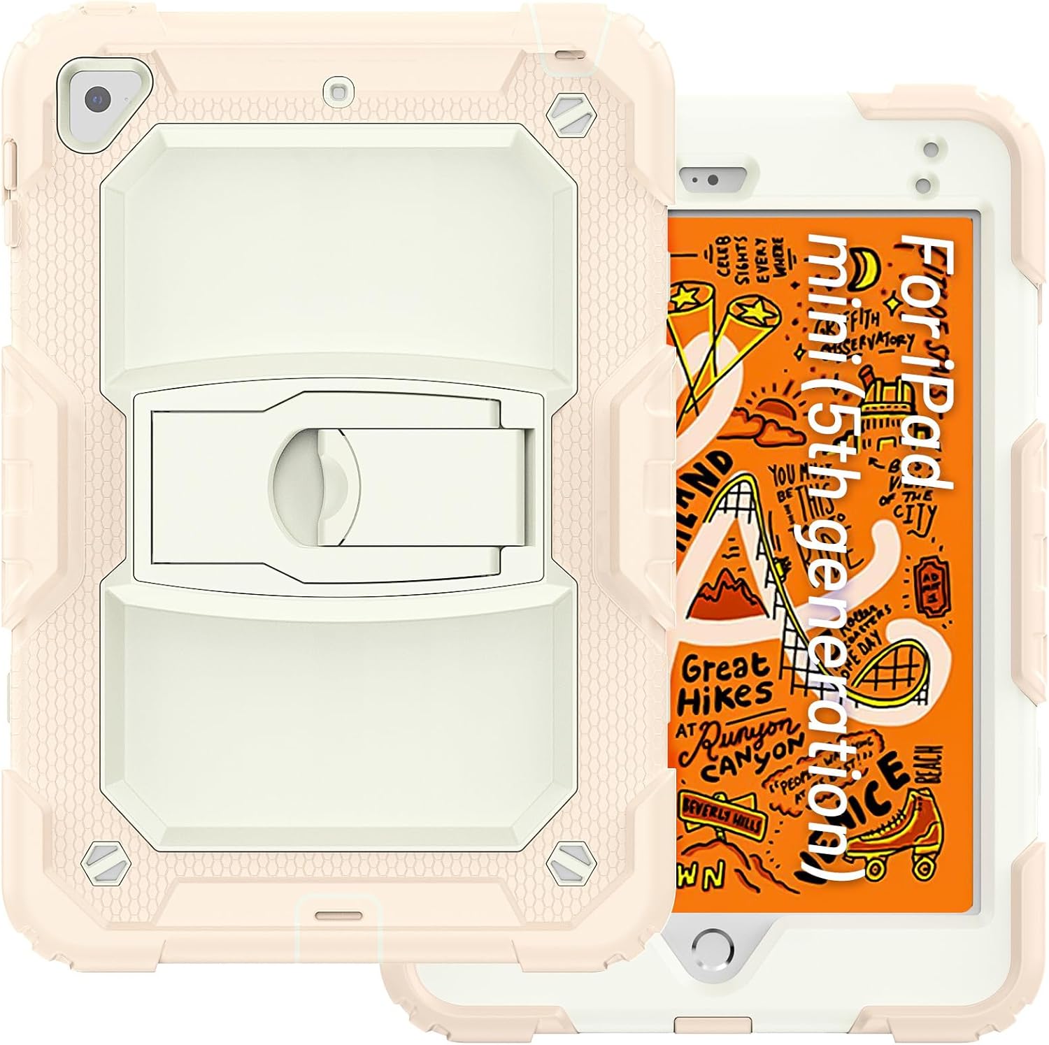Husa Sigloo pentru iPad Mini 4/5 (2015/2019), 7.9" –Protectie Antisoc, Suport Reglabil, Curea de Umar, Roz