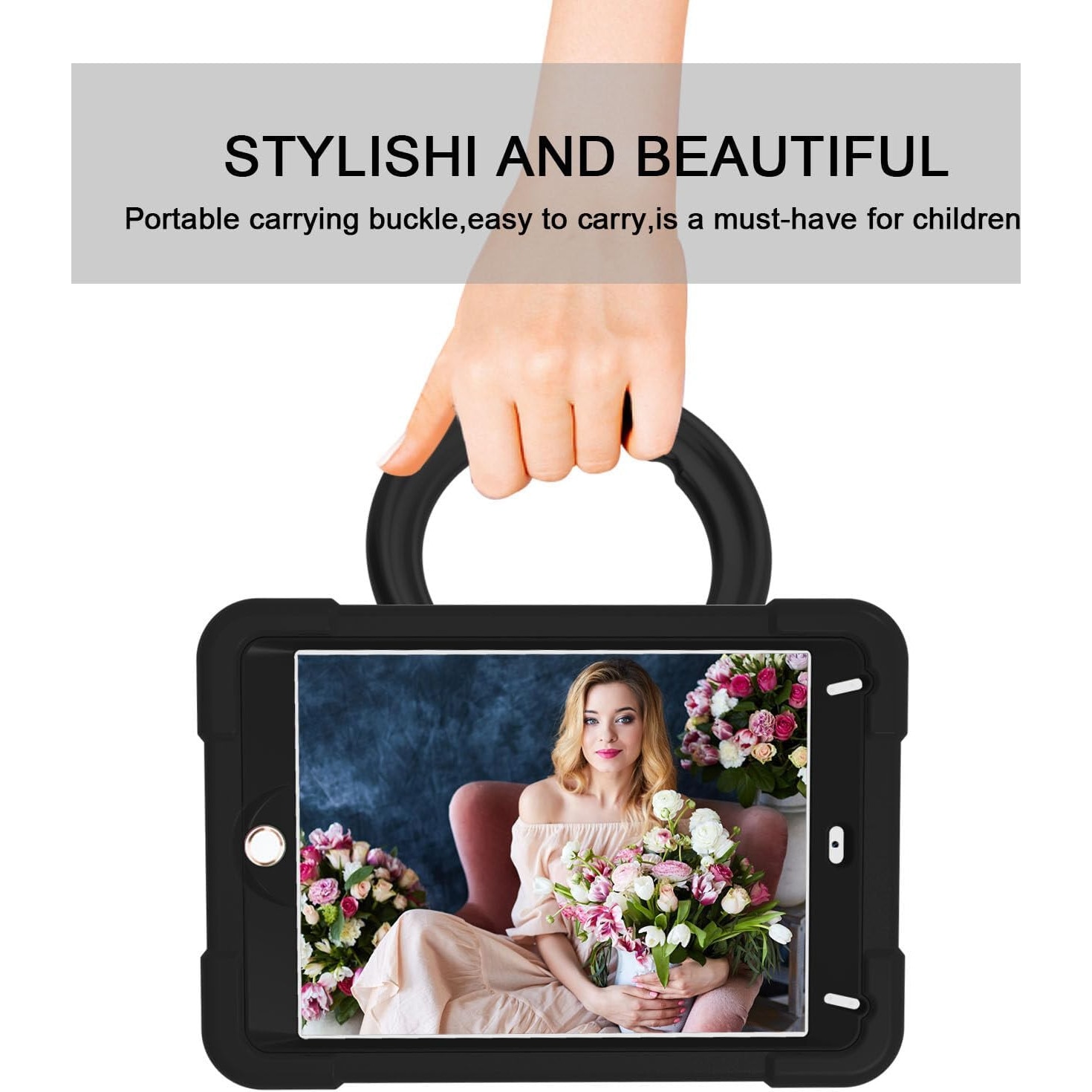 Husa Sigloo pentru iPad Mini 4/5 (2015/2019), 7.9" –Protectie Antisoc, Suport Reglabil, Design Usor, Negru