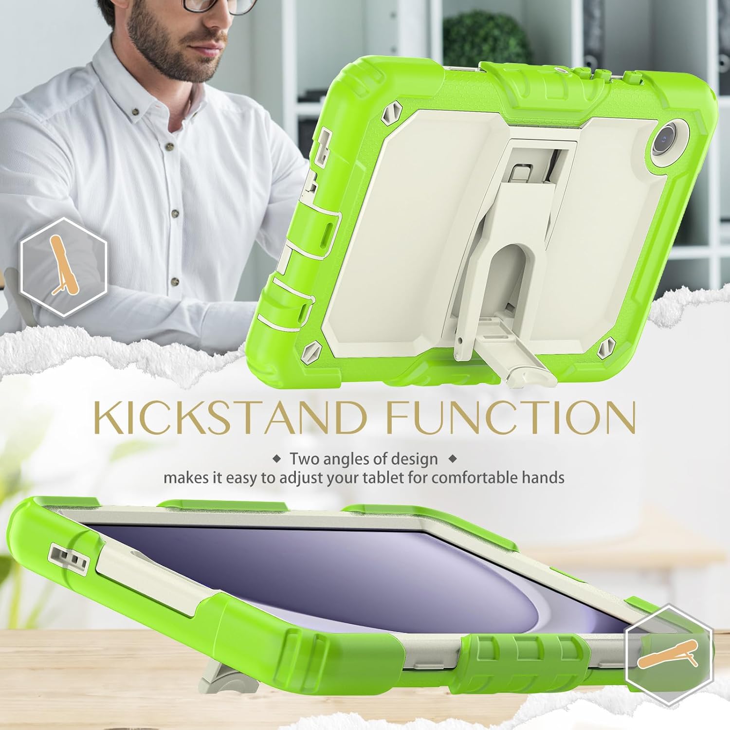 Husa Sigloo pentru iPad Mini 4/5 (2015/2019), 7.9" –Protectie Antisoc, Suport Reglabil, Verde praz