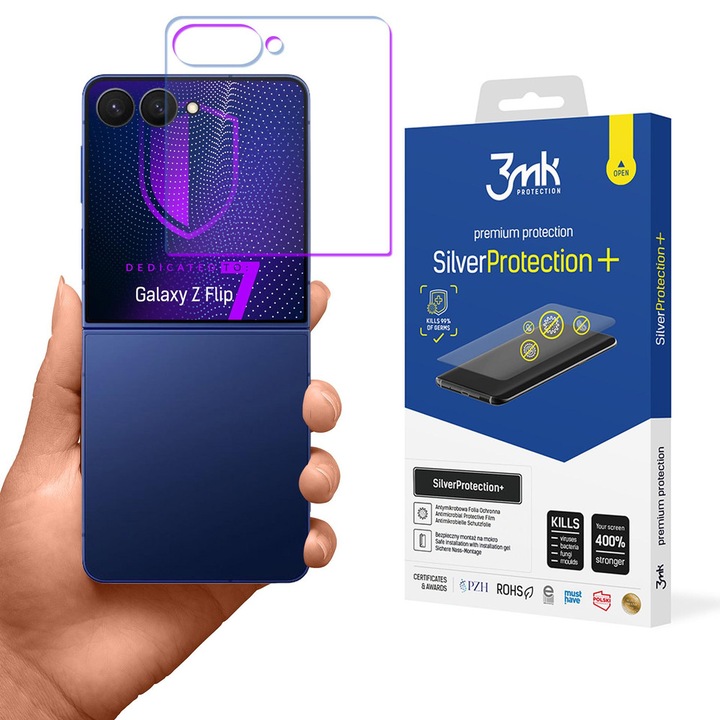3mk SilverProtection Plus védőfólia Samsung Galaxy Z Flip 7-tel kompatibilis, átlátszó