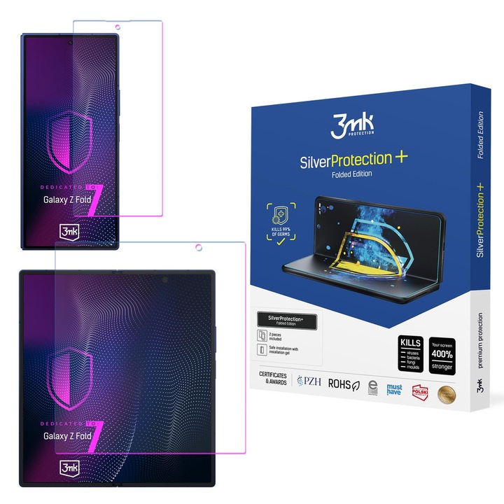 3mk SilverProtection Plus Folded Edition védőfólia Samsung Galaxy Z Fold 7-tel kompatibilis, átlátszó