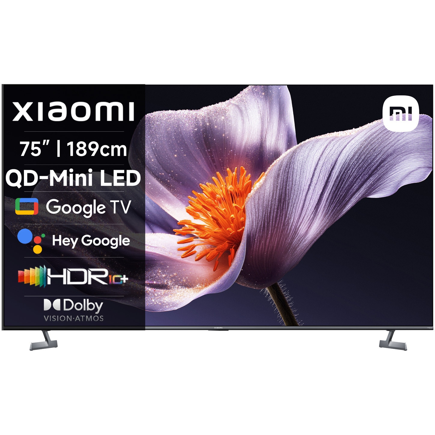 Televizor Xiaomi Mini LED S Pro, 189 cm, Smart Google TV, 4K Ultra HD, 100 Hz, Clasa F (Model 2025)