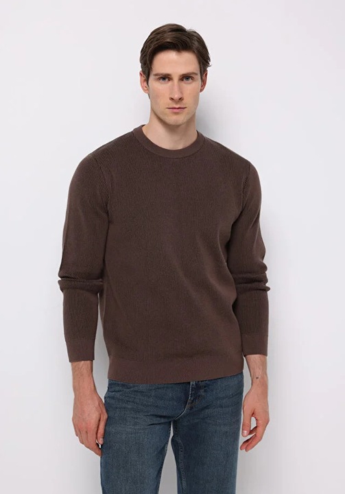 COLIN'S, Pulover striat cu model uni, Maro